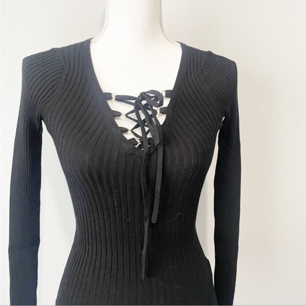 All Saints Tasmin Black Midi Dress